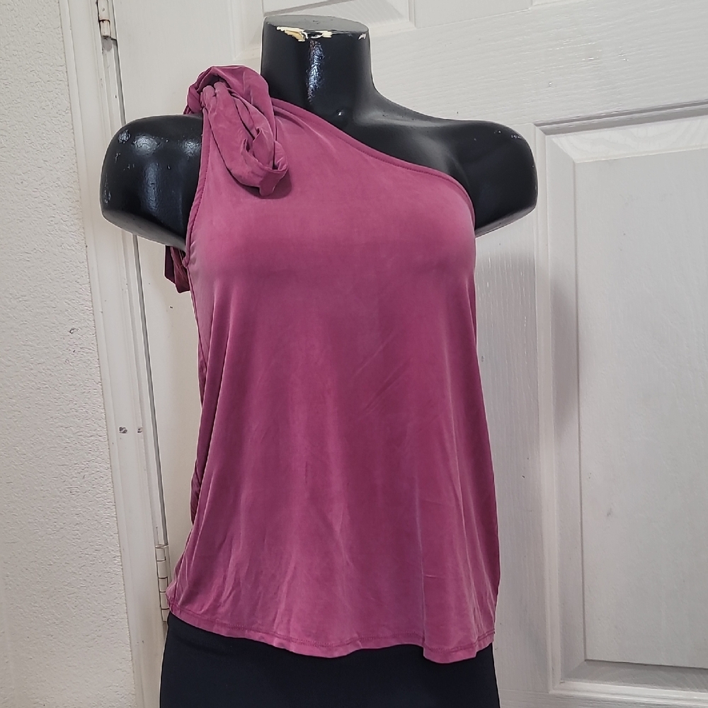 Anthropologie Eri + ali Elegant One-Shoulder Pink Top